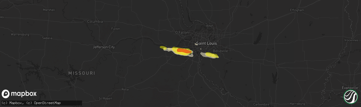 Hail map in Pacific, MO on May 14, 2019