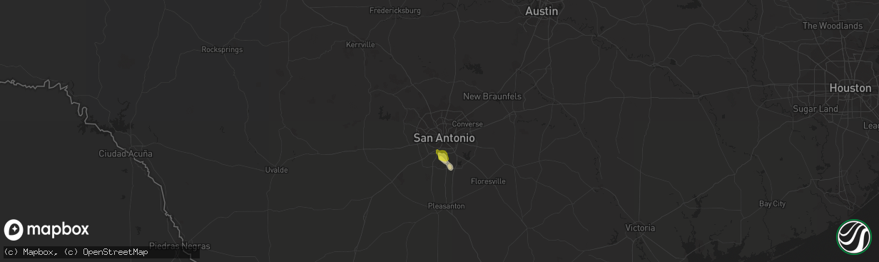 Hail map in San Antonio, TX on May 14, 2019