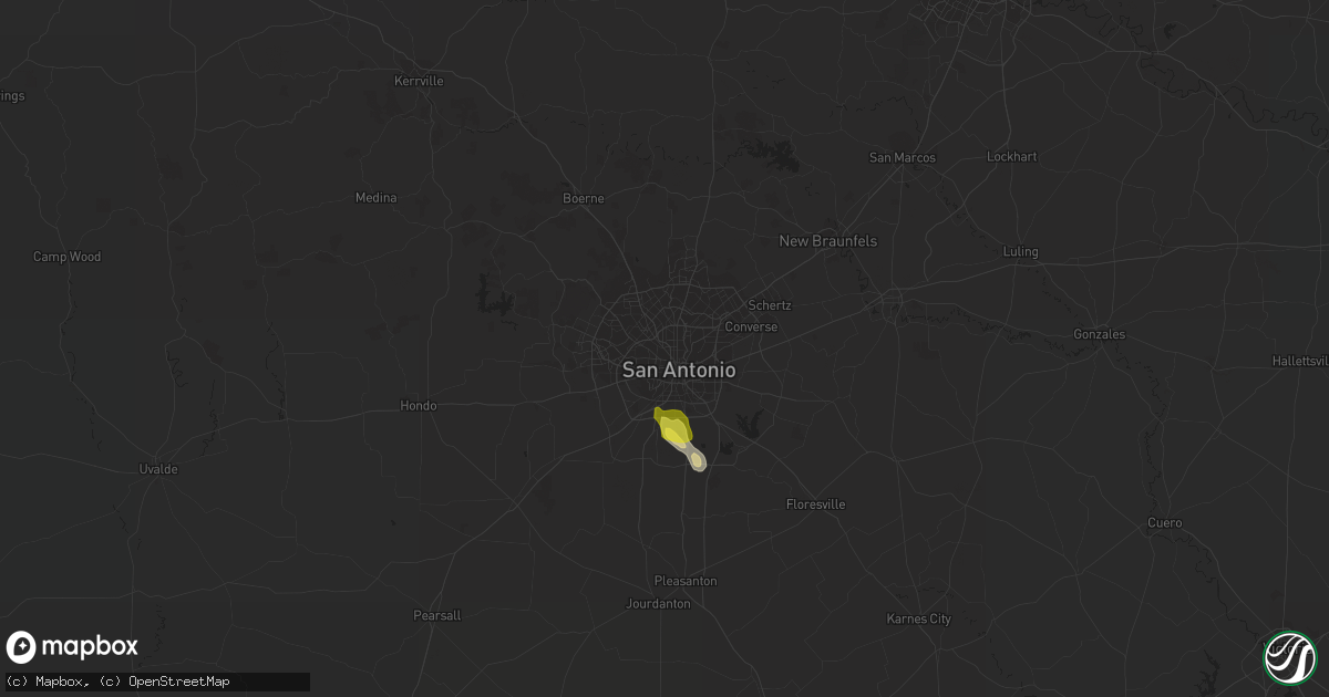 Hail map in San Antonio, TX on May 14, 2019
