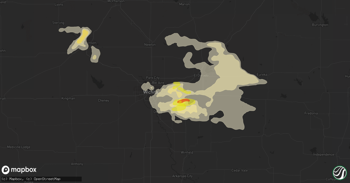 Hail map in Andover, KS on May 14, 2020