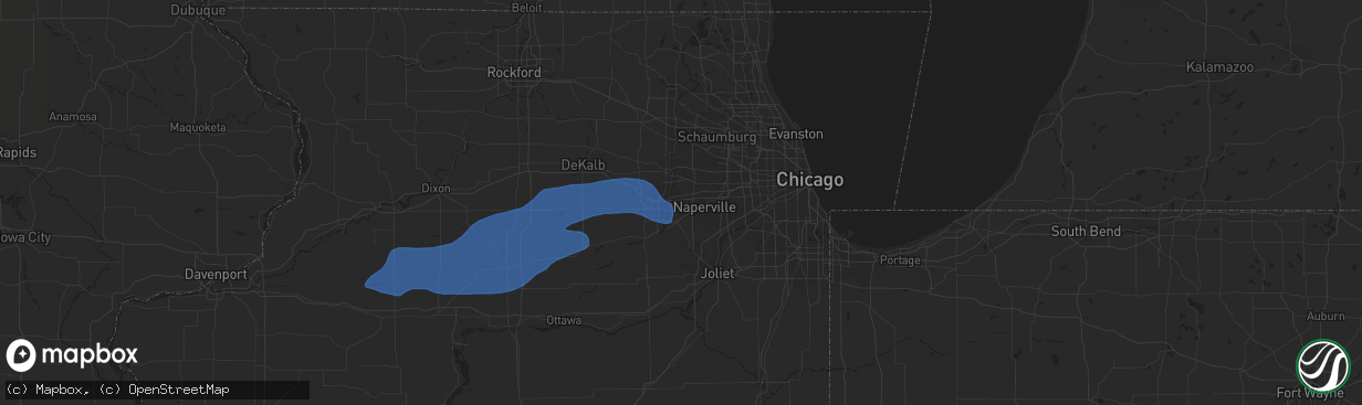 Hail map in Aurora, IL on May 14, 2020