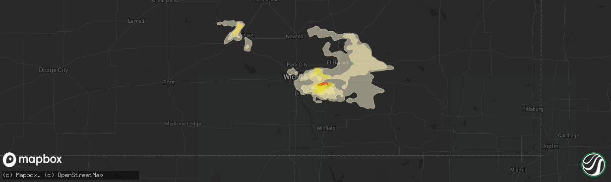 Hail map in Derby, KS on May 14, 2020