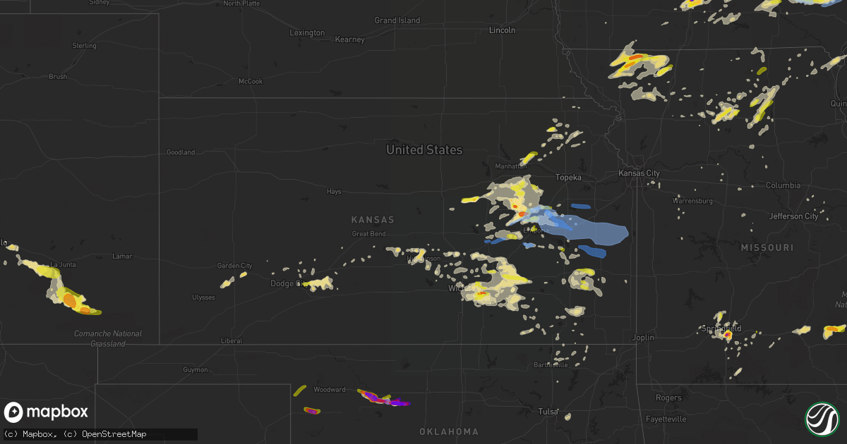 Hail map in Kansas on May 14, 2020
