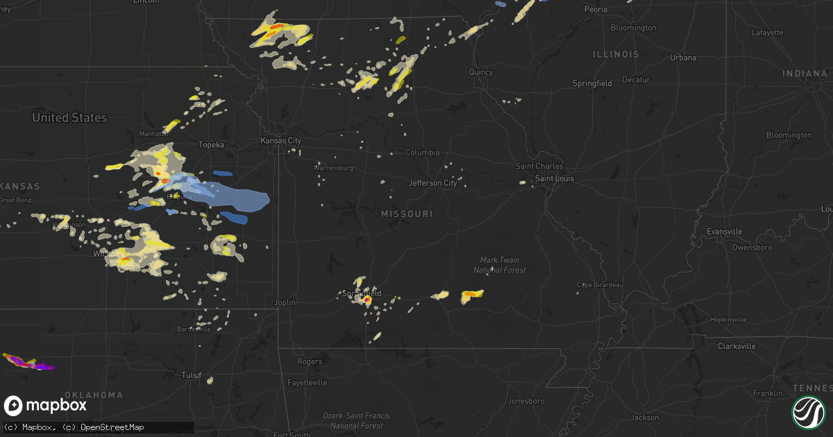 Hail map in Missouri on May 14, 2020