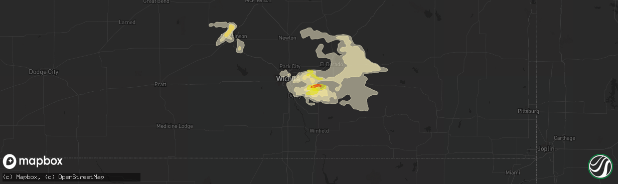 Hail map in Rose Hill, KS on May 14, 2020