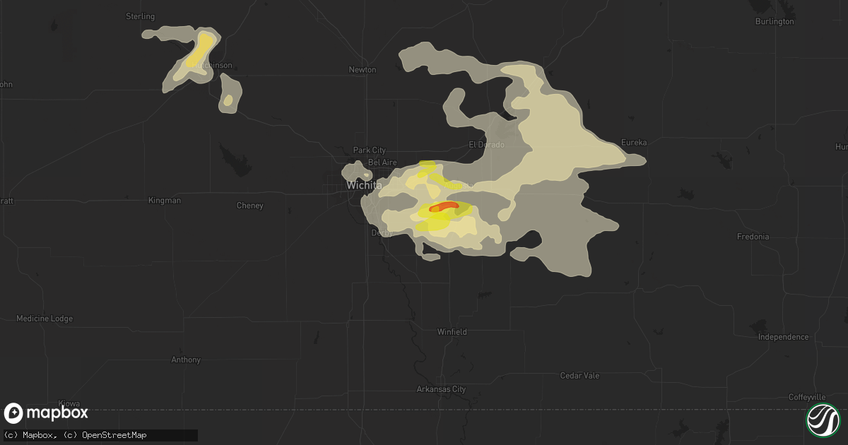 Hail map in Rose Hill, KS on May 14, 2020