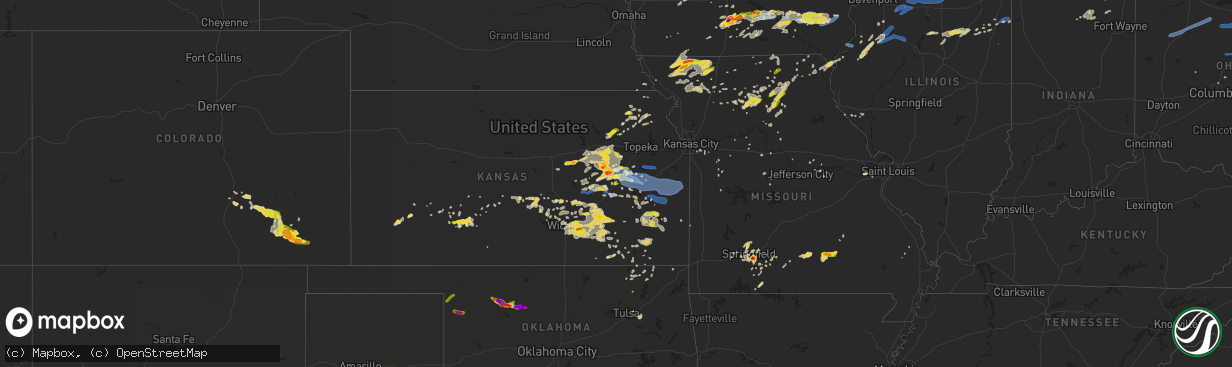 Hail map on May 14, 2020