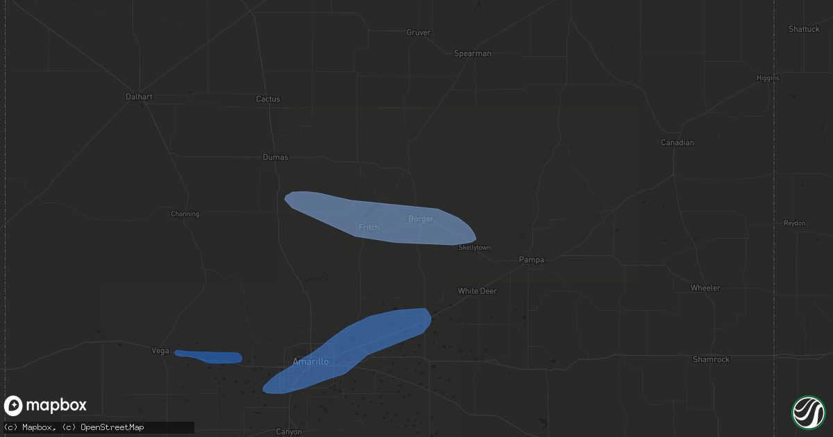 Hail map in Borger, TX on May 14, 2021