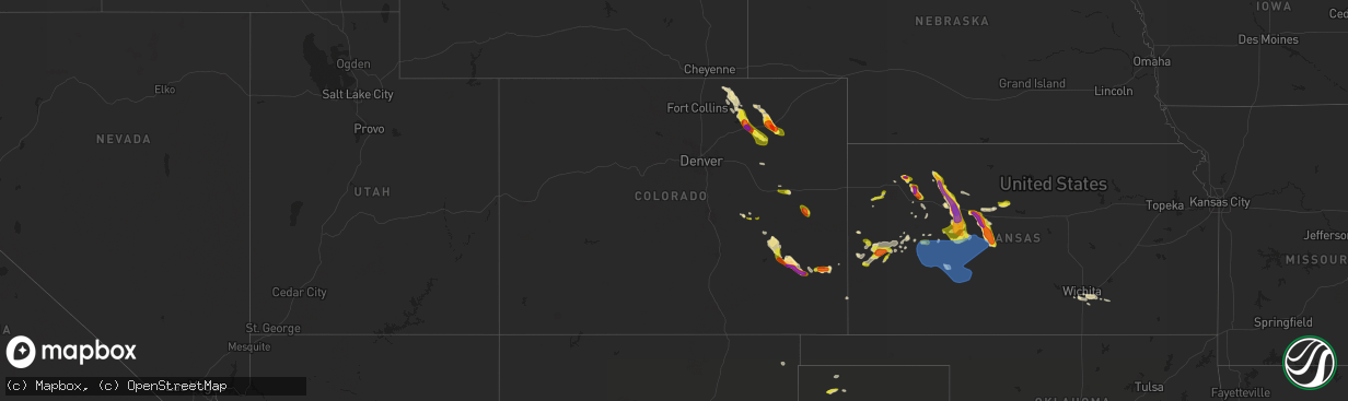 Hail map in Colorado on May 14, 2021