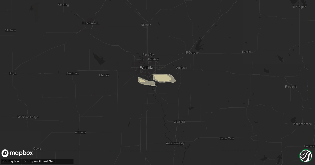 Hail map in Derby, KS on May 14, 2021