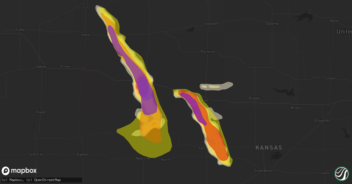 Hail map in Ellis, KS on May 14, 2021
