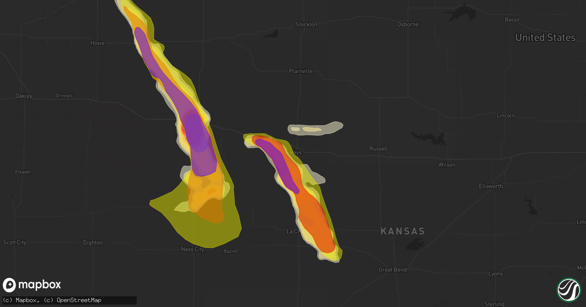 Hail map in Hays, KS on May 14, 2021