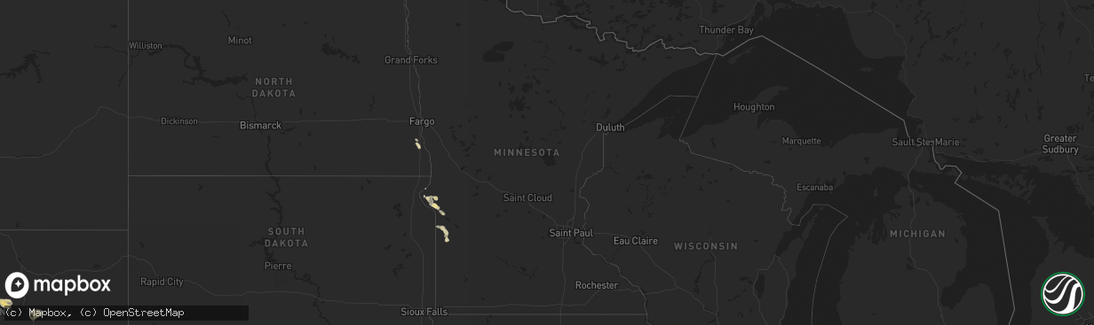 Hail map in Minnesota on May 14, 2021