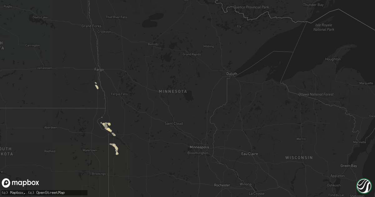 Hail map in Minnesota on May 14, 2021