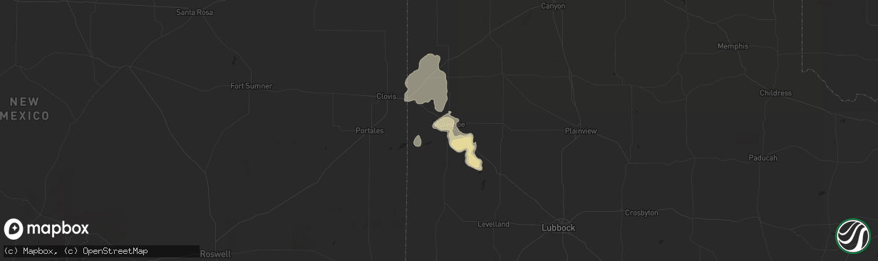 Hail map in Muleshoe, TX on May 14, 2021