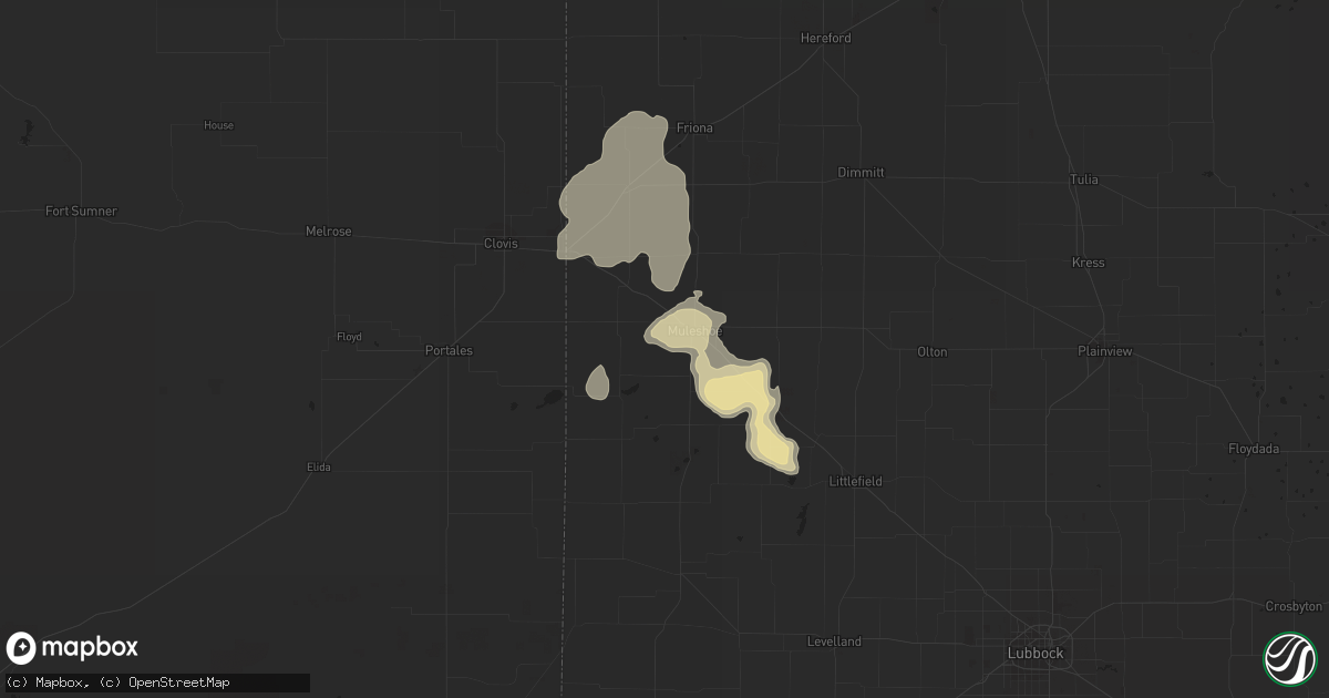 Hail map in Muleshoe, TX on May 14, 2021