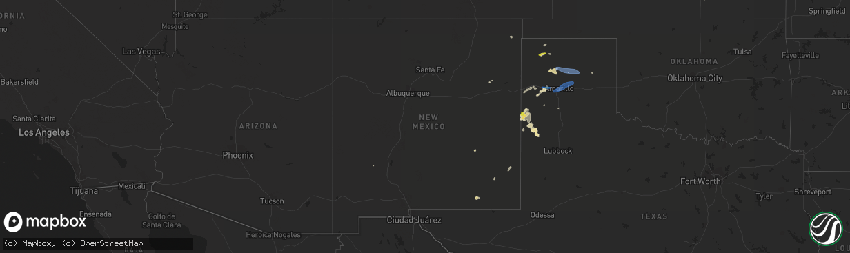 Hail map in New Mexico on May 14, 2021