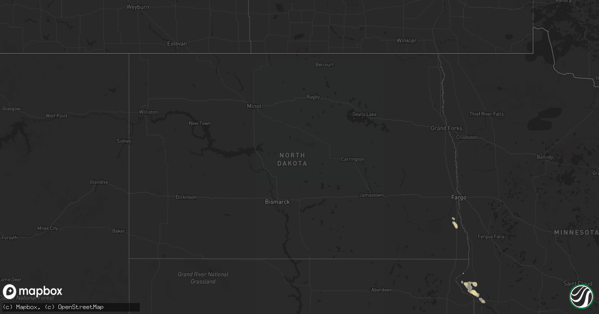 Hail map in North Dakota on May 14, 2021