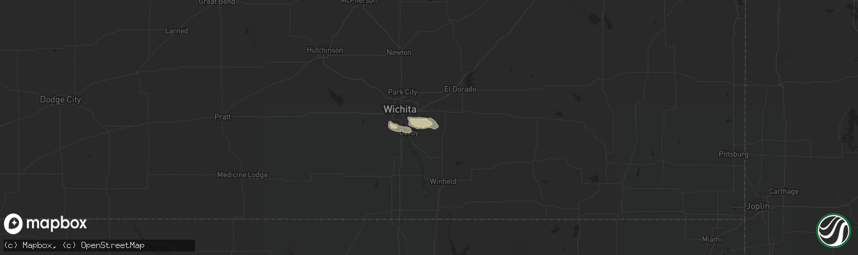 Hail map in Rose Hill, KS on May 14, 2021