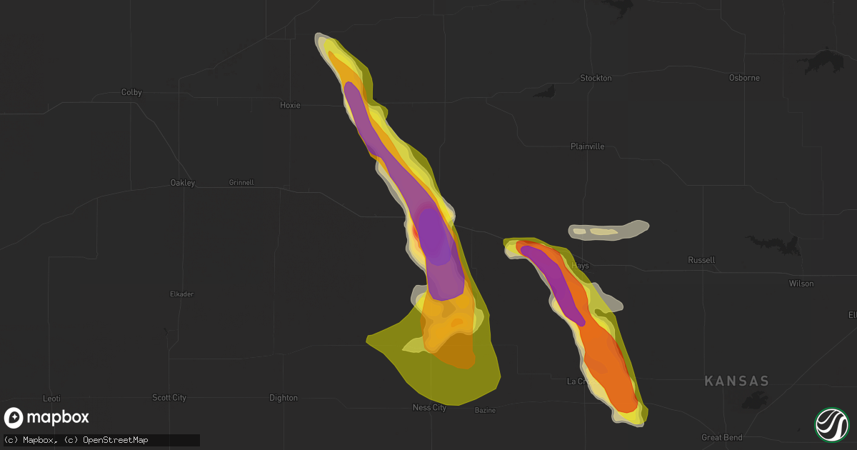 Hail map in Wakeeney, KS on May 14, 2021