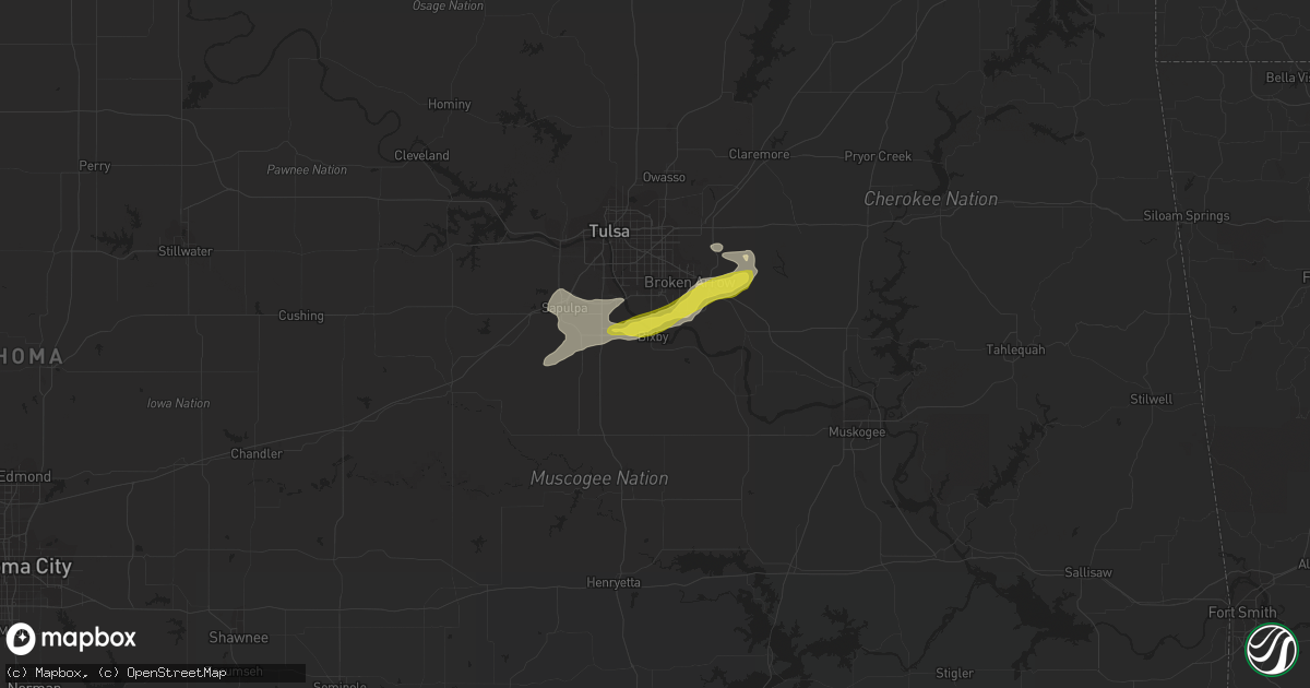 Hail map in Bixby, OK on May 14, 2022