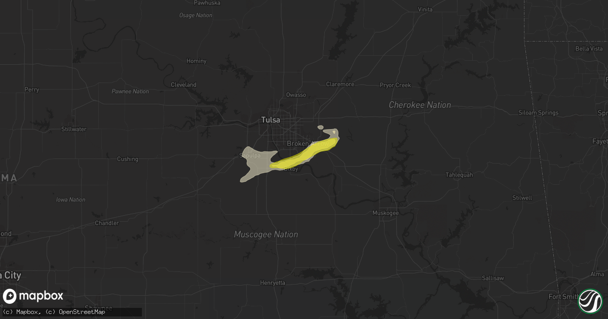 Hail map in Broken Arrow, OK on May 14, 2022
