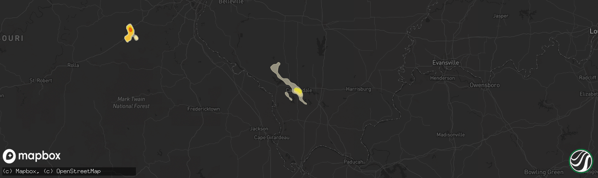 Hail map in Carbondale, IL on May 14, 2022