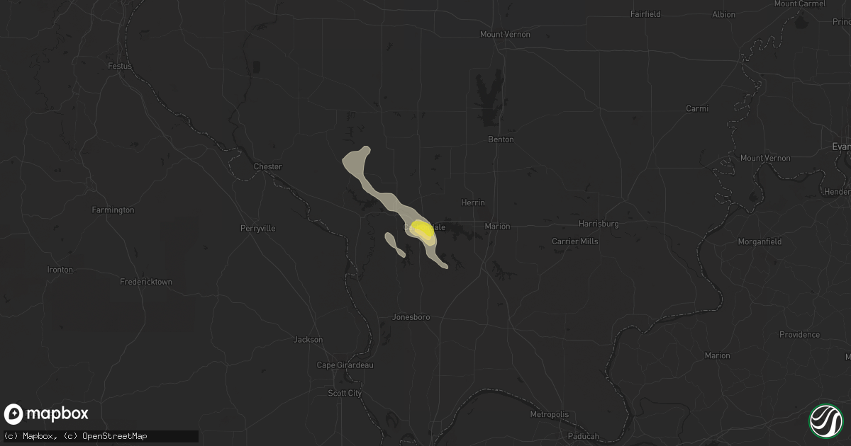 Hail map in Carbondale, IL on May 14, 2022