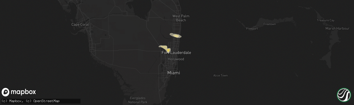 Hail map in Fort Lauderdale, FL on May 14, 2022