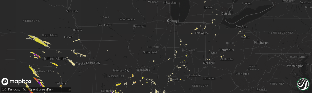 Hail map in Illinois on May 14, 2022