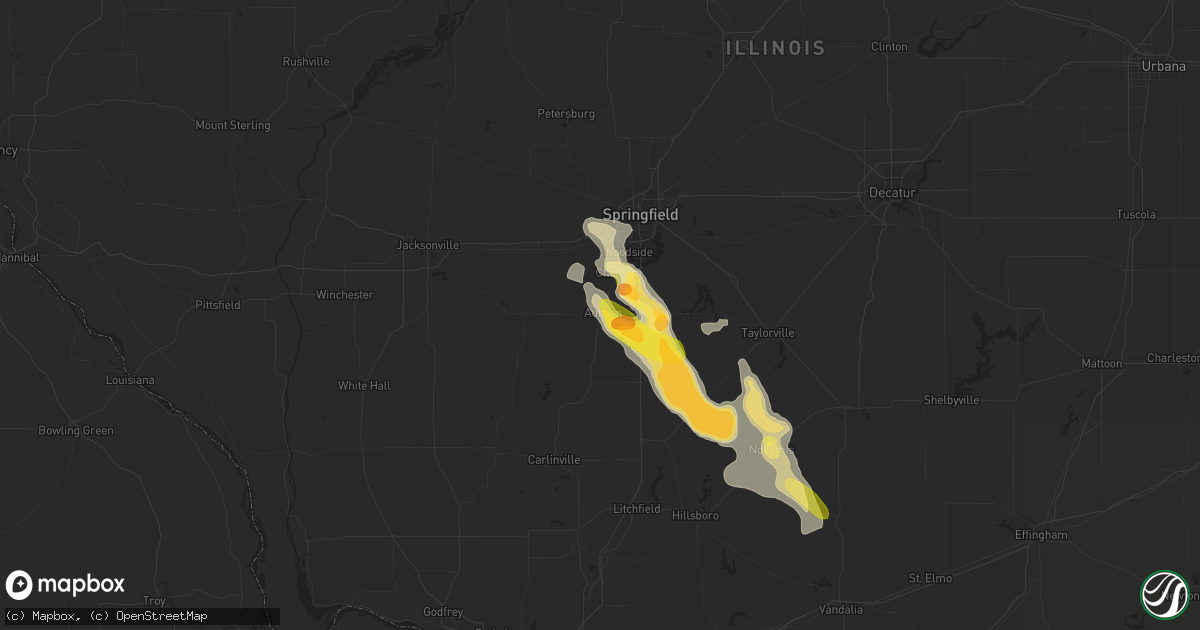 Hail map in Auburn, IL on May 14, 2023