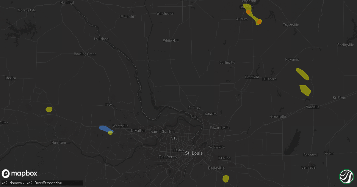 Hail map in Bingham, IL on May 14, 2023