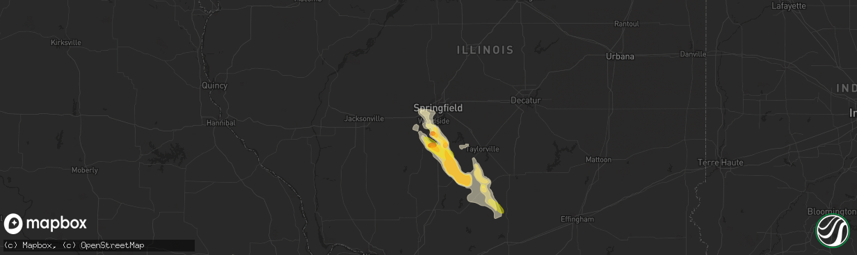 Hail map in Chatham, IL on May 14, 2023