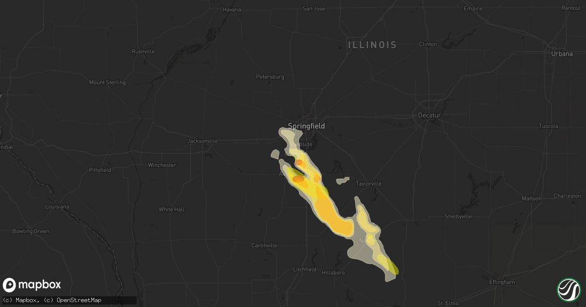 Hail map in Chatham, IL on May 14, 2023