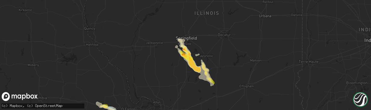 Hail map in Divernon, IL on May 14, 2023