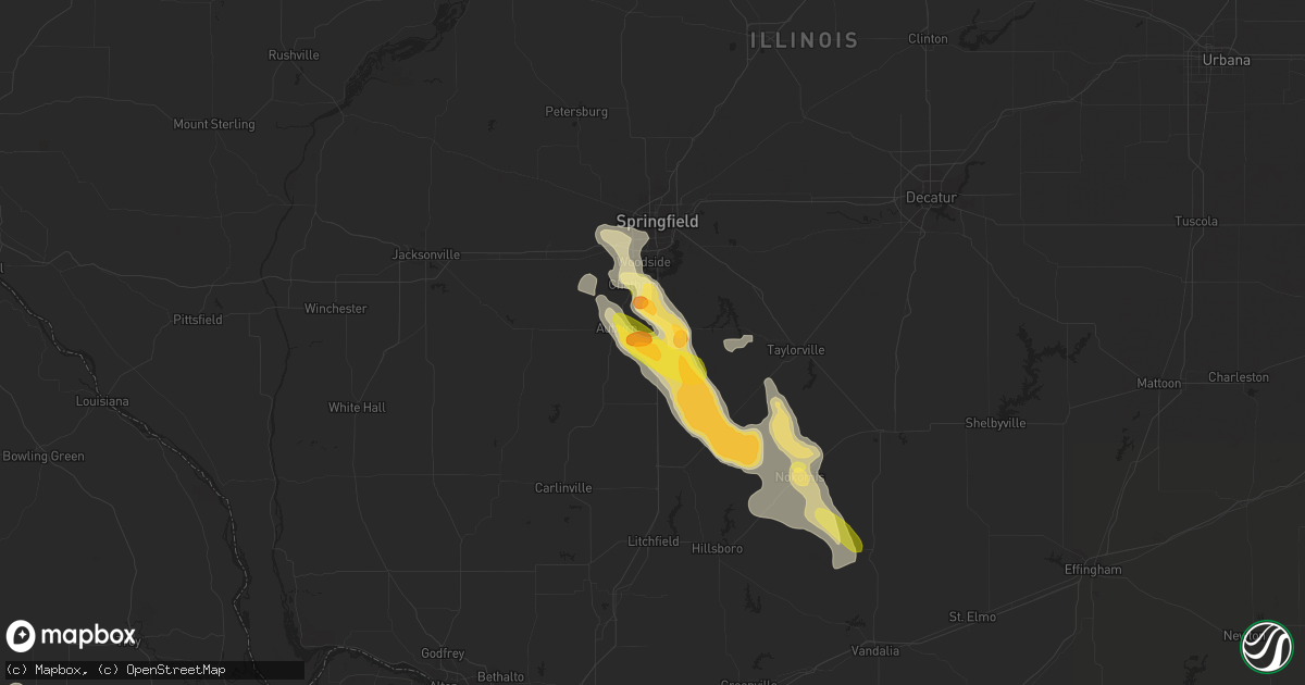 Hail map in Divernon, IL on May 14, 2023