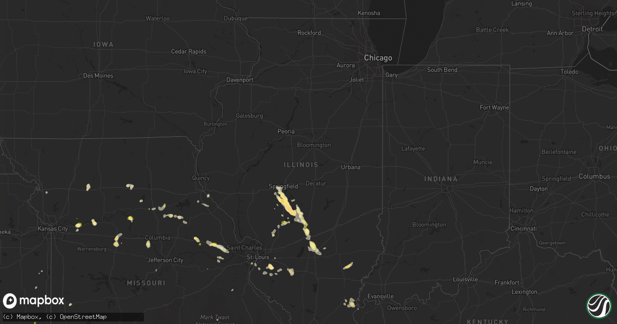 Hail map in Illinois on May 14, 2023