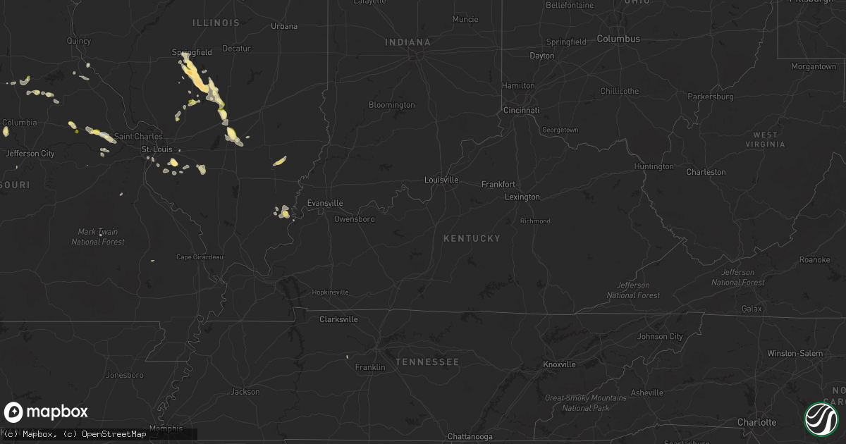 Hail map in Kentucky on May 14, 2023