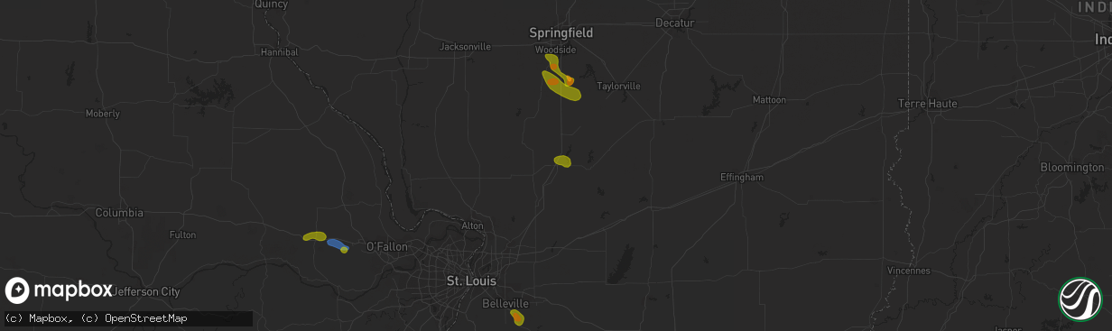 Hail map in Litchfield, IL on May 14, 2023