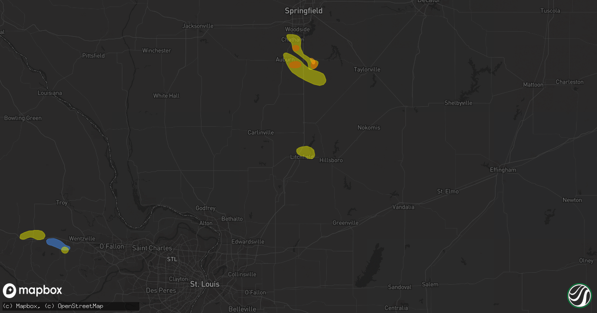 Hail map in Litchfield, IL on May 14, 2023