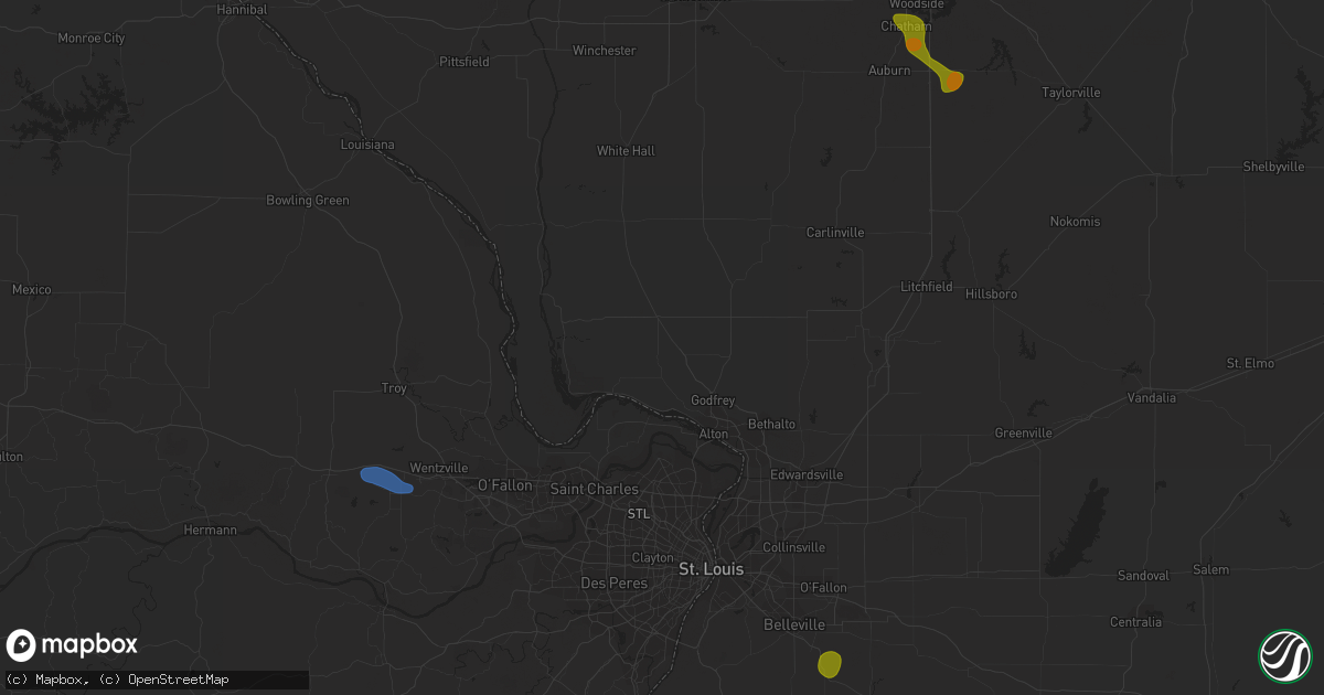 Hail map in New Florence, MO on May 14, 2023