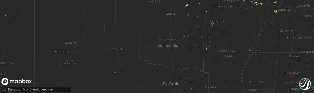 Hail map in Oklahoma on May 14, 2023