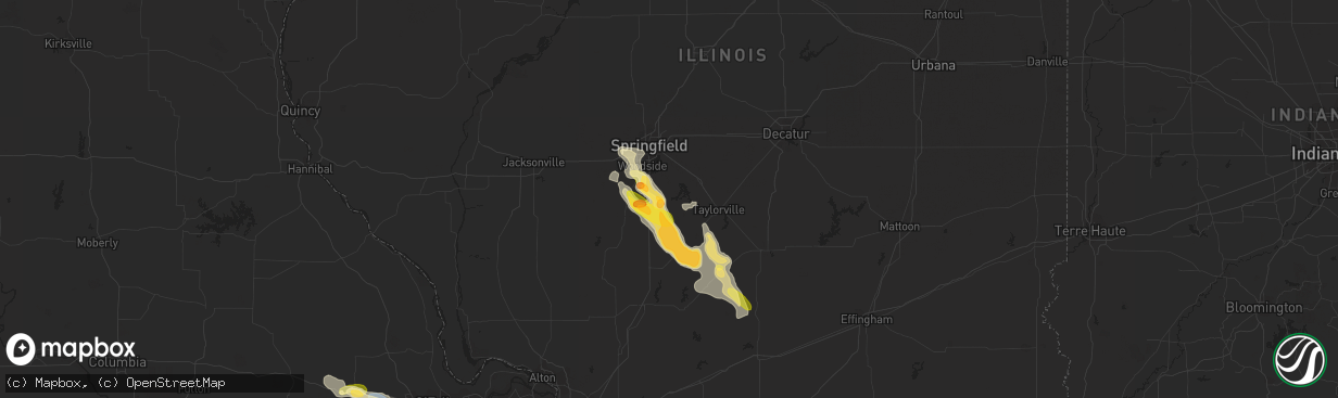 Hail map in Pawnee, IL on May 14, 2023