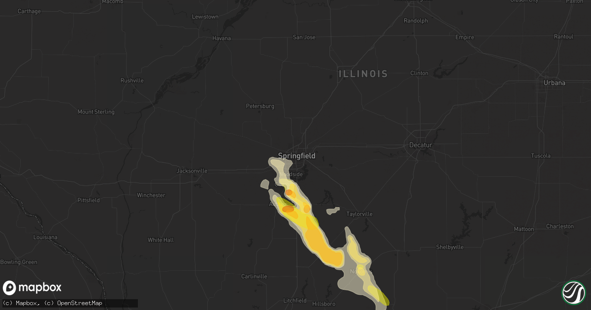 Hail map in Springfield, IL on May 14, 2023