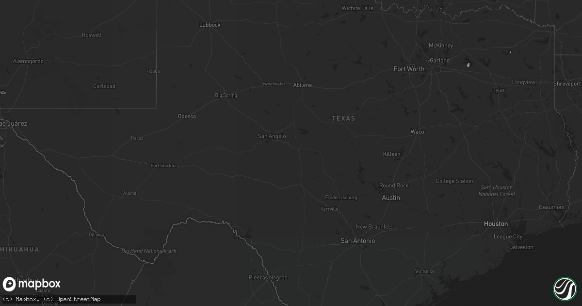 Hail map in Texas on May 14, 2023