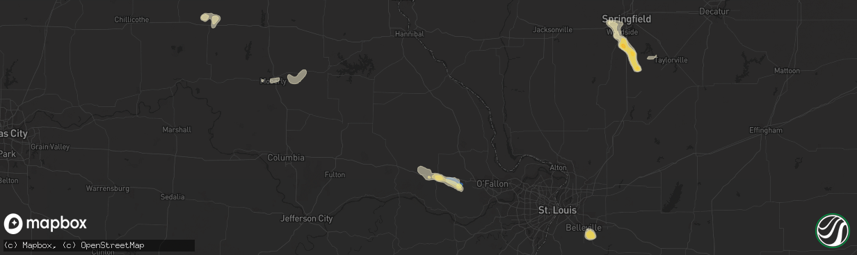 Hail map in Truesdale, MO on May 14, 2023