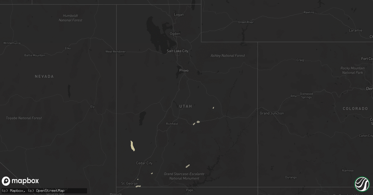 Hail map in Utah on May 14, 2023