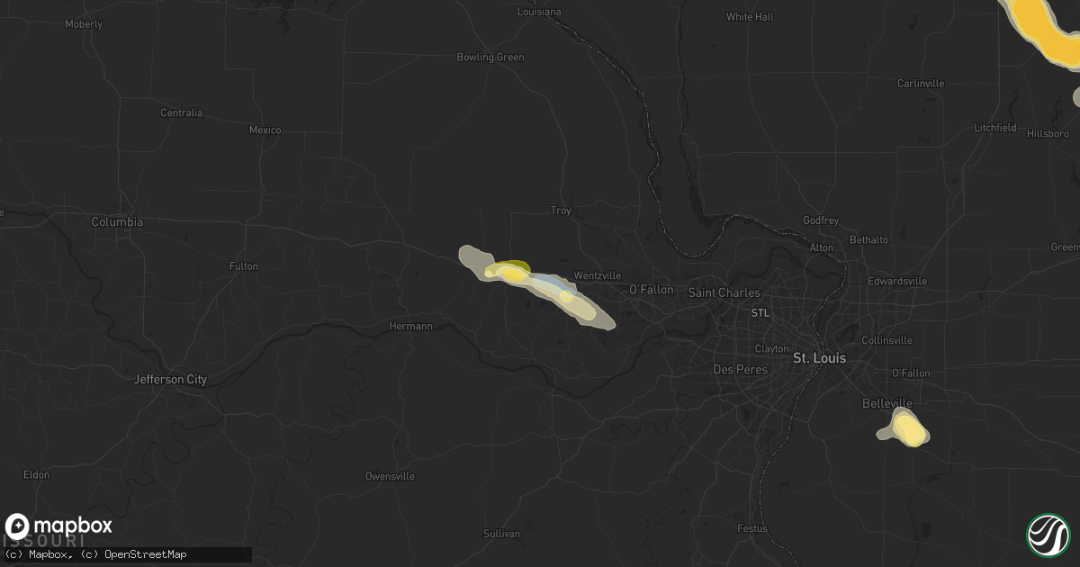 Hail map in Wright City, MO on May 14, 2023