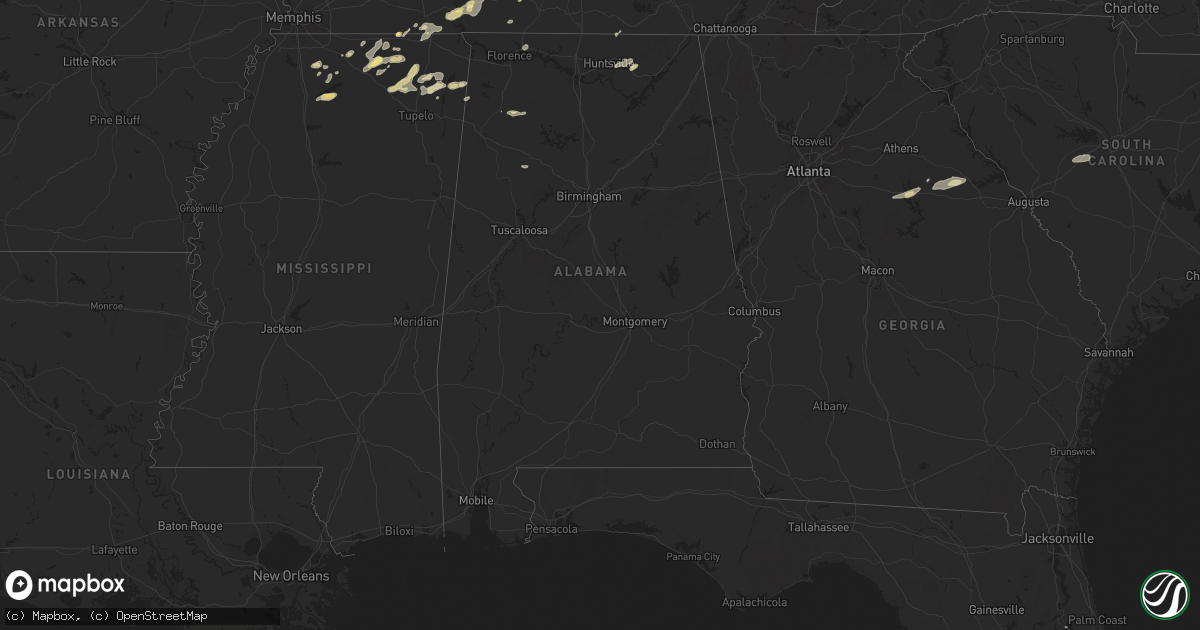 Hail map in Alabama on May 14, 2024
