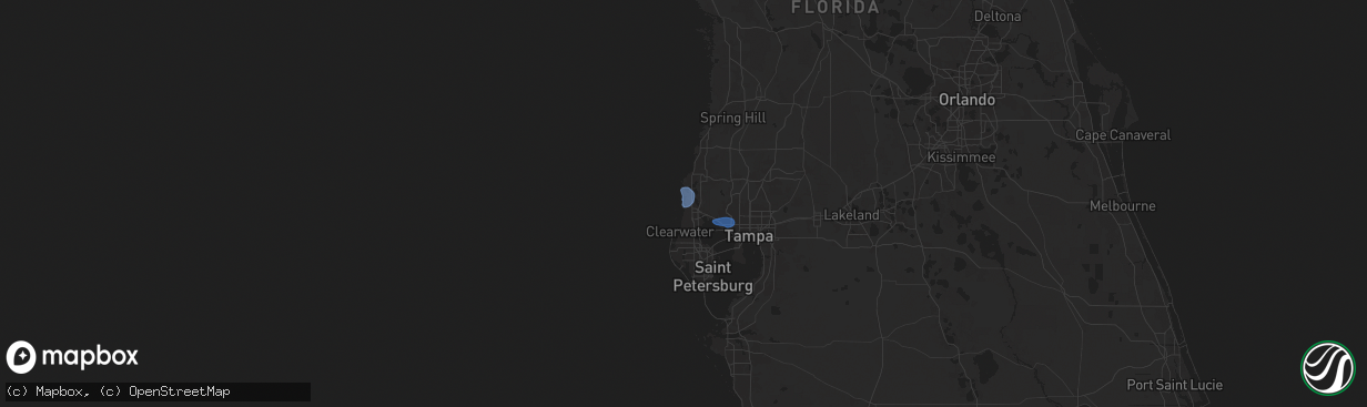 Hail map in Crystal Beach, FL on May 14, 2024